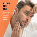 Facial Hair Small Grooming Scissors For Men Women (2PCS - Without Cover / Silver)