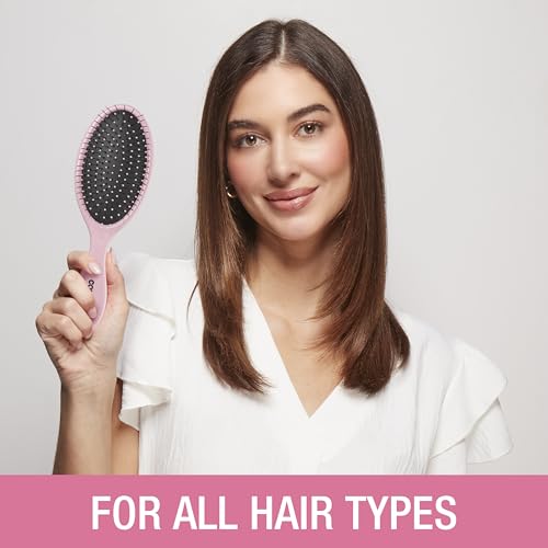 Detangling Hair Brush Set (Pink, Blue, Silver / 3 Count Full Size)