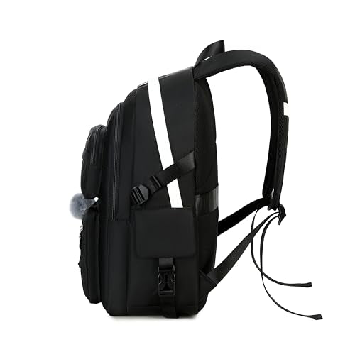 Girls Backpack Stylish Schoolbag Set for College Casuanl Backpack for Girls Black (Black)