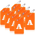8 Pack Initial Luggage Tags for Suitcases Airplane Travel Essentials (Orange / Letter A)