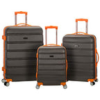 Melbourne Hardside 3 Piece Expandable Spinner Wheel Luggage Set (Charcoal / 3 Piece (20"/24"/28"))