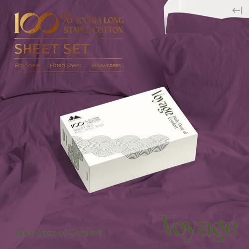 100% Egyptian Cotton Full Size Sheets Set (Full / 10 - Plum)