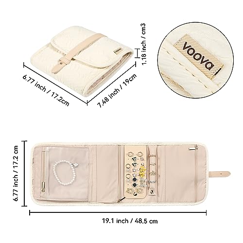 Small Travel Jewelry Organizer Roll for Women (Apricot / Small)