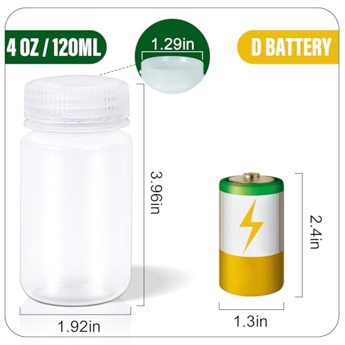 4 oz Small Plastic Bottles with Caps (Clear / 4 oz)