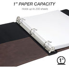 Vintage Leather 3 Ring Binder (Full Size - No Zipper / 1 Inch / Brown)