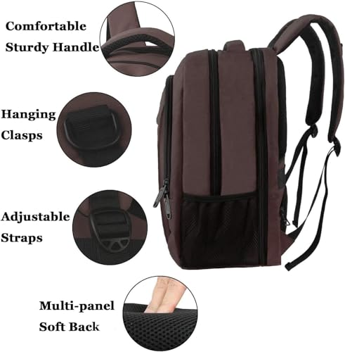 Brown 17.3 Inch Laptop Backpack (17 Inch / Dark Brown)
