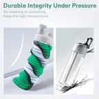 Reusable BPA Free Foldable Silicone Water Bottles for Kids (Green / 1pack)