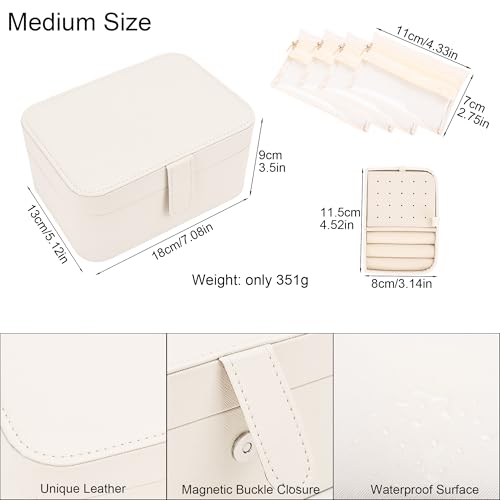 2 Layer Portable Jewelry Box (beige)