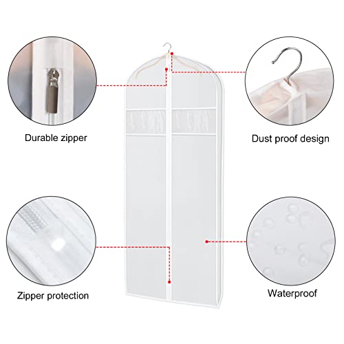 Long Dress Garment Bags for Storage Clear Coat Cover Bag 60 in (60"-2pcs)
