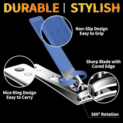 Manicure Set 16Pcs Nail Clippers Set Manicure Kit Professional Stainless Steel Pedicure Kit Nail Care Kit for Women Men with Luxurious Travel Bag (16Pcs-Blue)