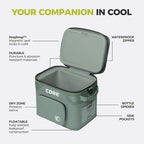 Magnetic Leak Proof 18 Can Soft Cooler with Waterproof Zipper (Sage / 18 Can)