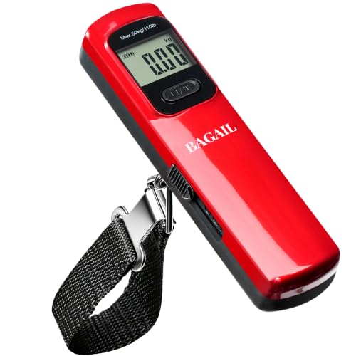Digital Luggage Scale (Dark Red Battery Free)