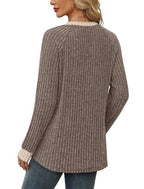 Plus Size Spring Clothes for Women 2026 Blouses Teacher Fall Fashion Shirts for Women Loose Fit Casual Maternity Tops Trendy Crewneck Knit Tunic Oversized Sweaters To Wear with Leggings Khaki 2XL (XX-Large / 01-khaki)
