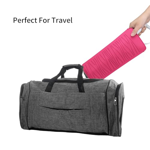 2 Pack Silicone Heat Resistant Travel Pouch for Straighteners (2 Pack / Black&hotpink)