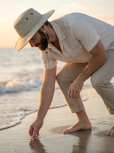 Sanford Safari Sun Hat for Men and Women (Large / Dark Khaki)