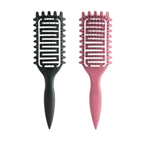Curl Defining Brush for Curly Hair (1Pc Pink Black)