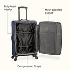 Anzio Softside Expandable Luggage with Spinner Wheels (Navy / 2-Piece Set (22/30))