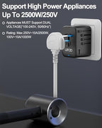 Universal Travel Adapter 100W GaN Fast Charger in One for Europe UK US (GaN 100W-Black+White)