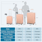 Hard Case 24 Inch Expandable Check in Luggage with Wheels (Pink / Expandable 24 Inch)