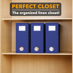 3 Pack Bed Sheet Organizers and Storage (3 Pack / Navy Blue)