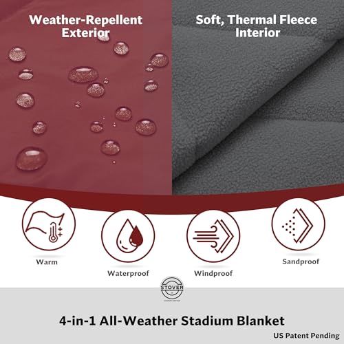 Large Waterproof Outdoor Stadium Blanket (01 - Game Day Crimson)