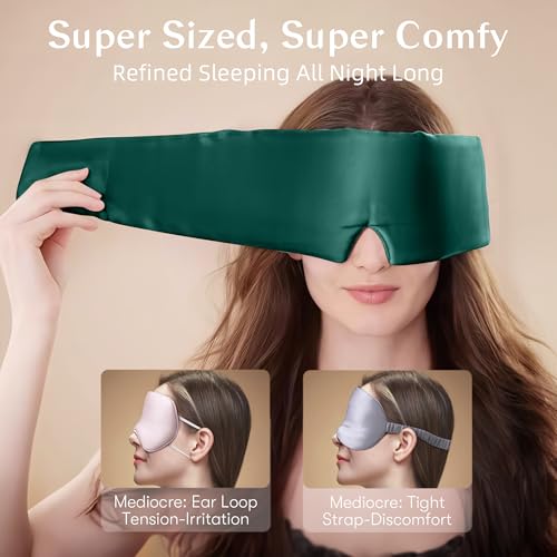 Silk Sleep Mask for Women and Men (Green)