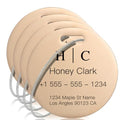 Stainless Luggage Tags for Suitcases 4 Pack (Steel Rose Gold Circle)
