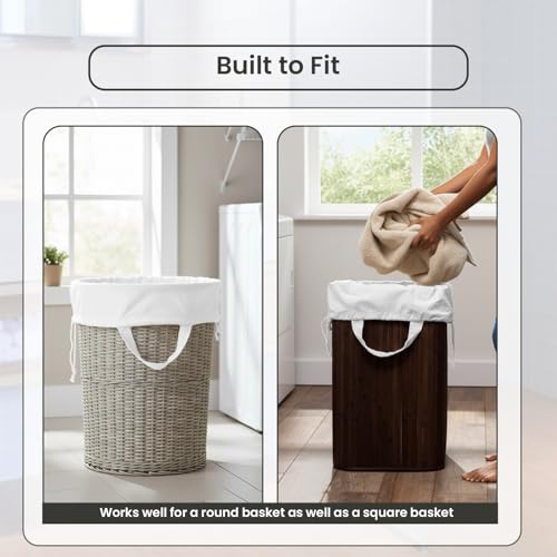 LFH Home Cotton Rich Large Laundry Bag with Handle (20”x30” (Pack of 6) / White)