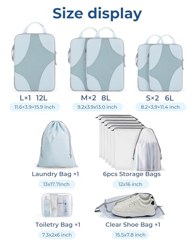 Compression Packing Cubes (Sky Blue)
