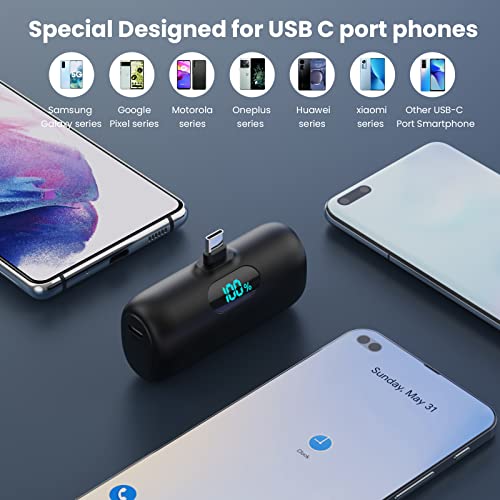 2 Pack] Mini Portable Charger 5000mAh Power Bank (Black+Black)