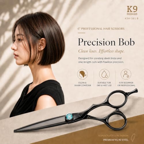 6" Titanium Black Hair Scissors (6" Titanium-black)