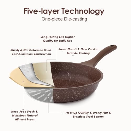 Nonstick Cookware Set 13 Pcs (Toffee Brown)