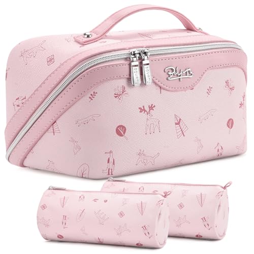 Travel Makeup Bag Cosmetic Bags for Women (L-5-Pink)