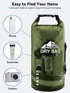 Dry Bag Waterproof Backpack with Phone Case (Pitch Green / 40L)