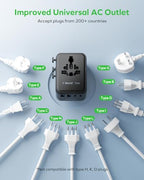 70W Universal Travel Adapter 7 (70W / Black)
