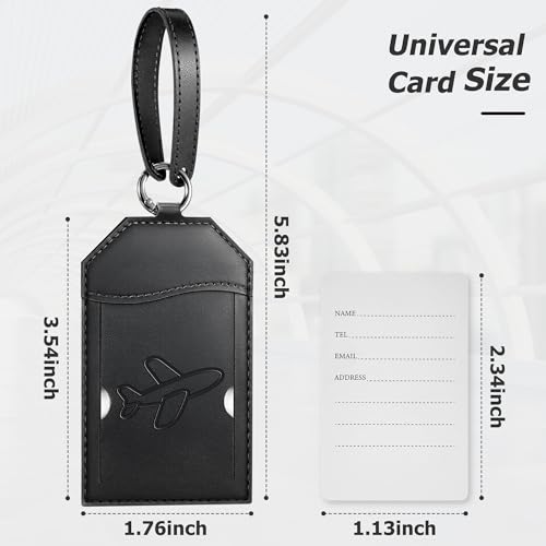 5 Pack Luggage Tags for Suitcases Bag Tag (5 Pack Black Plane)
