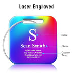 Personalized Engraved Gold Metal Luggage Tags for Suitcase (Gold / Square (2x2"))