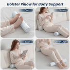 Neck Roll Cervical Pillow for Neck Pain Relief (Cool Blue / X-Small - 3.5" H)
