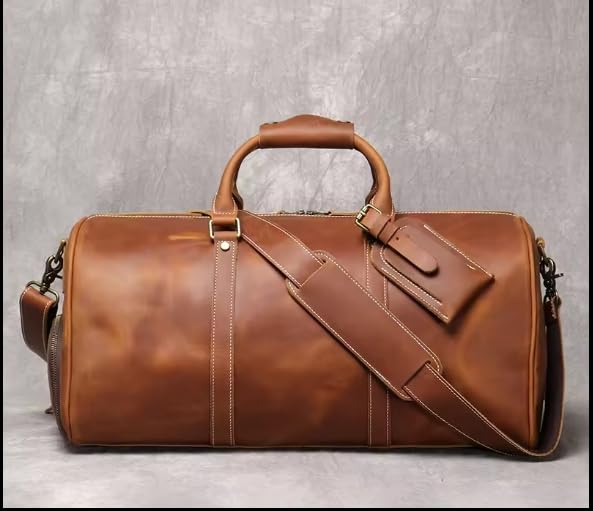 Mullis Mercantile Leather Weekender Bag (22 inch Vintage Leather Duffle)