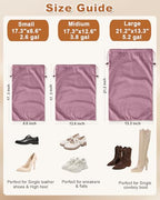 2 Pcs Shoe Bags for Travel (Parfait Pink / 17.3"x12.6")