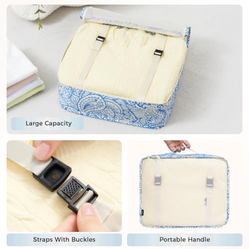 8 Set Packing Cubes Luggage Packing Organizers for Travel Accessories (Blue paisley / 8 Set)