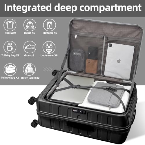 2 PCS 20 29 Luggage Sets (Dark Black / 20/29 Set)
