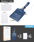 Leather Luggage Tags for Suitcases (Blue)