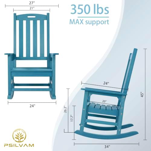 Oversized Outdoor Rocking Chair (Blue / 1 pack)