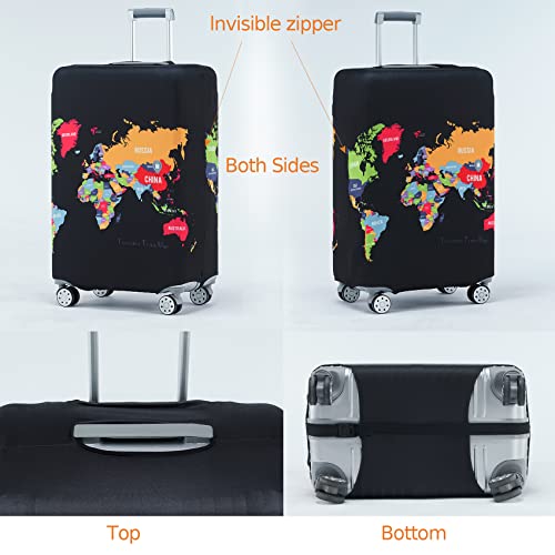 Travelkin Suitcase Covers For Luggage Tsa Approved Luggage Covers Protector (Map / XL)