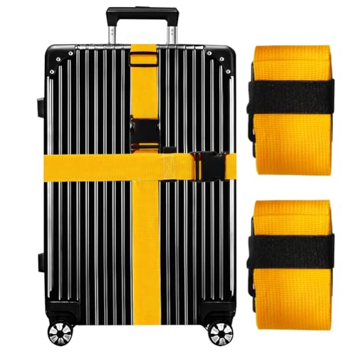 Luggage Straps for Suitcases TSA Approved (Yellow)