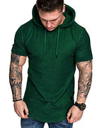 Mens Fashion Hoodies Sport Pullover Solid Color Shirt Workout Lightweight Tops Dark Green X (X-Large / Dark Green1)