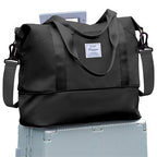 Travel Duffle Bag Carry On Weekender 18x14x8 Gym Work Bags for Women Men (A22-Black-expandable / Large)