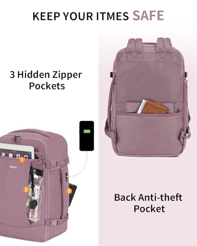 17'' Travel Backpack Airlines Approved Personal Item Carry On Bag Pink (Pink-2 / 17 inch underseat)