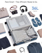 2 Piece Zipperless Luggage Set (Jet Black / 2 Piece Set (20/30))